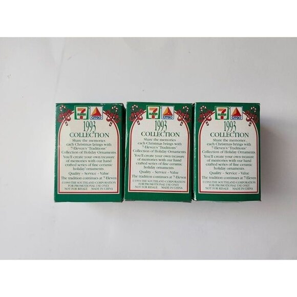 Vintage 1997 Lot of 3 Ornaments Santa Tree Merry Christmouse Frosty Fell Down - Picture 4 of 5